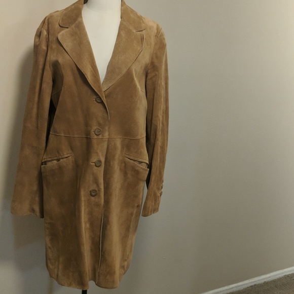 H & M 100 % suede coat in camel beige - Picture 5 of 11